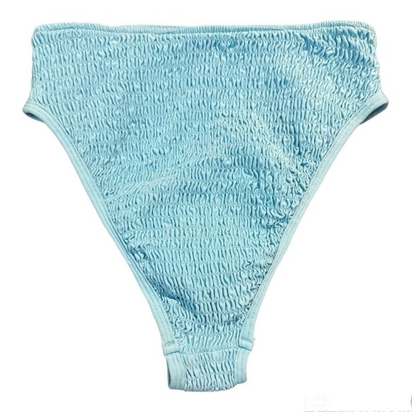 L Space Blue Smocked High Waist Bikini Bottoms Size S‎ - Picture 4 of 5